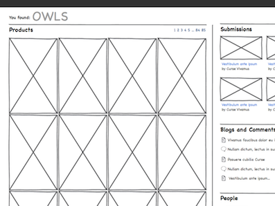 Search Results search solr wireframe