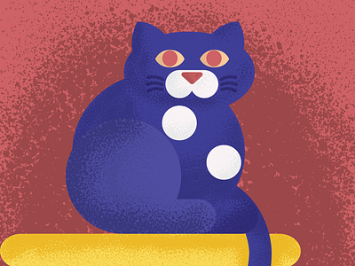 Cat Scene design flat grain illustration illustrator vector