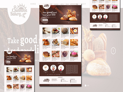 Sunmoon Bakery Website Template app branding design illustration illustrator ui ux vector web website