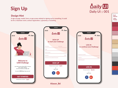 #DailyUI_SignUp app branding dailyui dailyui 001 design flat icon illustrator sign in signup ui user interface design ux web welcome screen