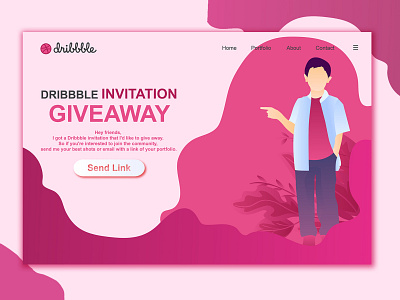 Dribble Invitation branding design flat illustration ui vector web website