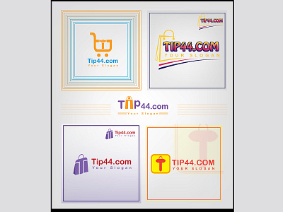 Tip44.com Shopping Brand Logo Design branding design flat illustration illustrator logo typography