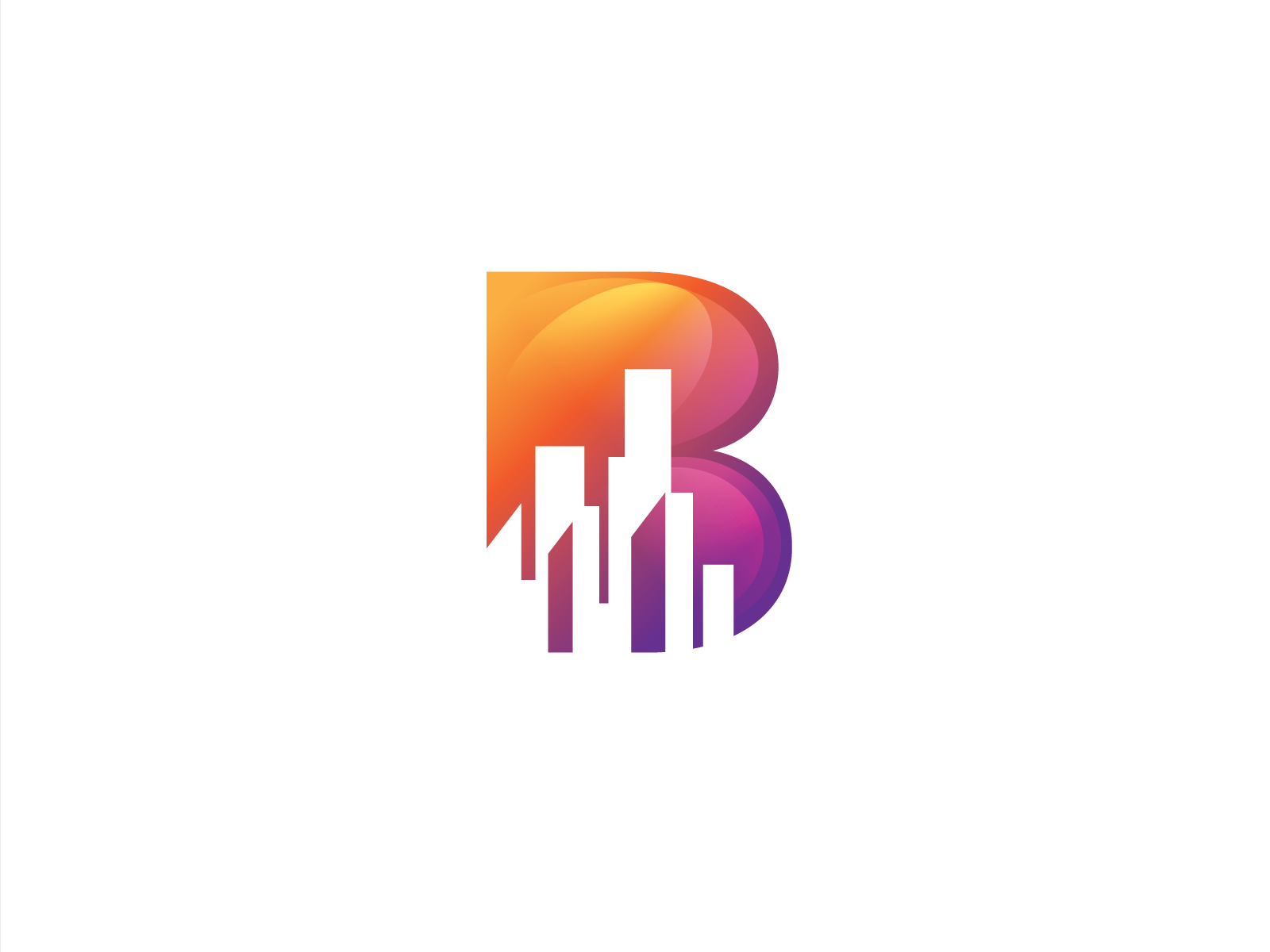 Letter B : Real Estate And Construction Logo. By Uxboss™ ⚡ Logo ...