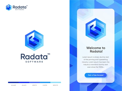 Radata Software - Modern Data Technology Logo. 3d branding conceptual logo creative logo data logo design it logo letter logo lettermark logo logo design logo designer logo designer for hire modern logo r logo rgb software logo tech logo technology logo vector