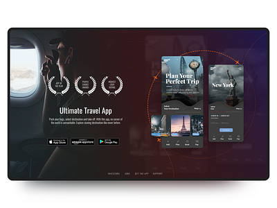 Travel App Landing Page app design landing page design landing page ui travel app ui