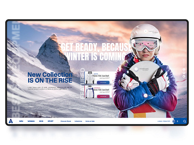 Ski merchandise eCom store colorfull design ecommerce ecommerce design landing page design landing page ui light ui ux website