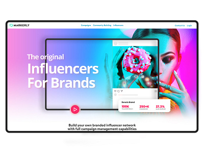 Influencers for Brands colorfull illustration landing page design landing page ui ui ux website