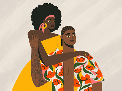 couple afro character couple design flat girl illustration love procreate