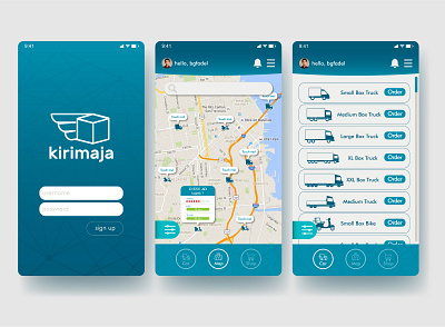 kirimaja mobile apps interface adobe illustrator android app android app design design ui ux