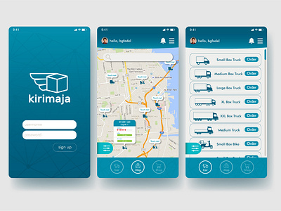 kirimaja mobile apps interface