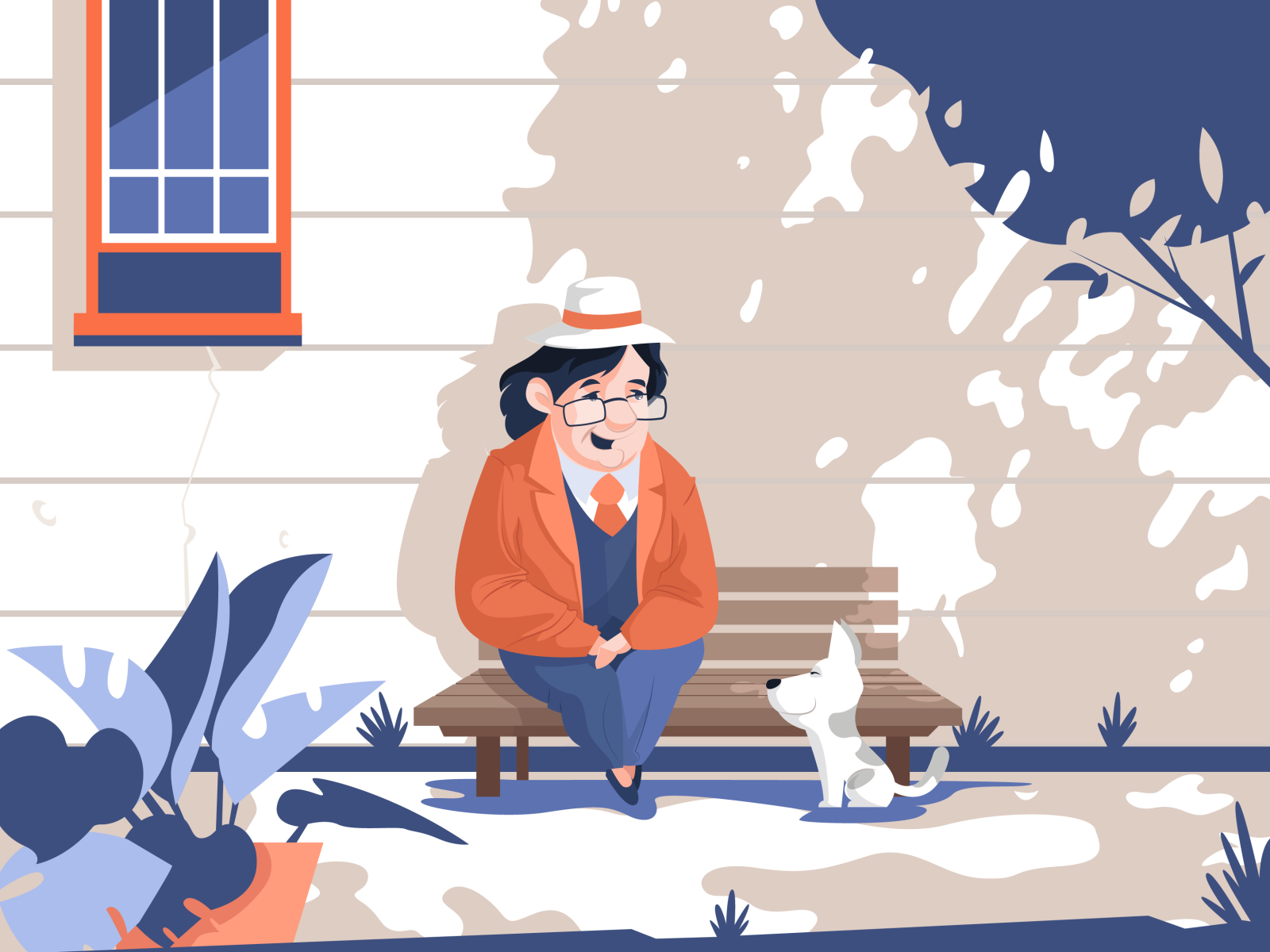Woman Sitting With Cute Puppy by shivani rana on Dribbble