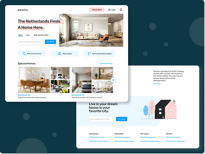 Web Design for Renting Houses in Netherlands dailyui design dribbbleweeklywarmup ui design uiux ux designer uxdesign web designer webdesign website design