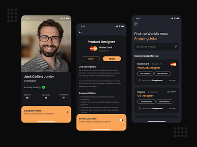 Job Portal App UI app design application design ui design uiux ux designer uxdes uxdesign