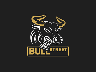 Bull Street branding bull creative design flat gold gray illustration logo vector