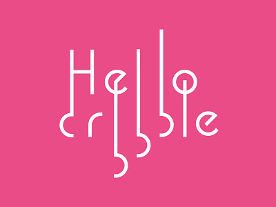 Hello dribbble! design firstshot flat geometric hand lettering hello hello dribble hellodribbble illustration lettering lines minimal pink stroke type typography vector