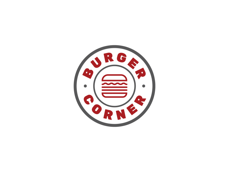 Burger Corner brand branding creative design flat food icon logo logo design logotype minimal symbol vector