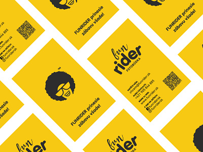 FUNRIDER - Business Card brand branding business card cover creative design flat identity illustration logo minimal print symbol vector yellow