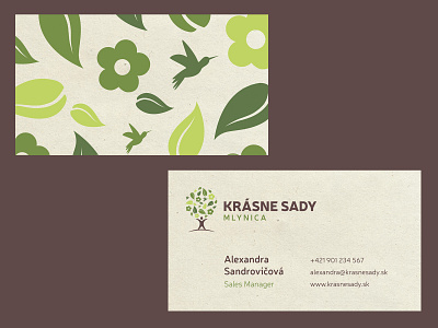 Krásne Sady - Business Card brand branding business card creative flat logo minimal print typography