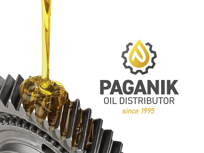 Paganik Oil Distributor - Logo brand branding design drop gears industry logo logo design minimal oil symbol vector