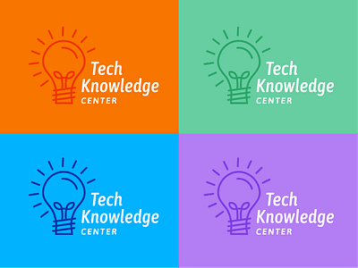 Tech Knowledge Logo Ideas colors knowledge learning lightbulb line logo training