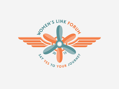Women's Link Forum 2013 aviation conference event logo retro womens link