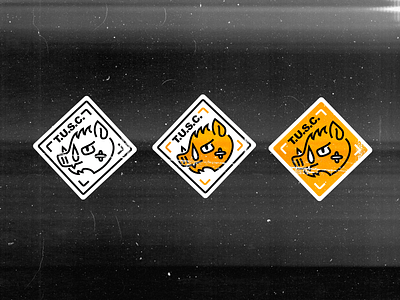T.U.S.C. animal caution design gold graphic hog illustration line logo oklahoma organization paper patch political safety sticker texture tulsa typography yellow
