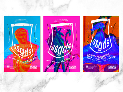 Poster Series for SSGDS branding design graphic maximalism poster saturated series typography vaporwave