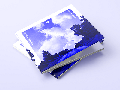 Album Art for The Land Behind album blue branding case cd chiptune compact disc cover design digital digital art graphic logo lsdj mockup monochrome photography trifold typography