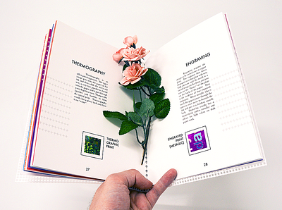 Printing Process Sample Booklet book booklet design floral flower page photography printing process product publication typography