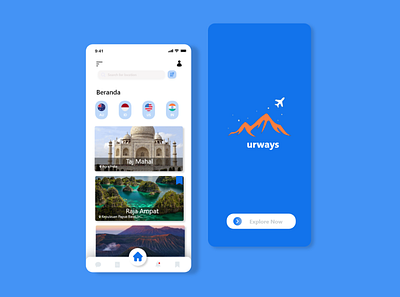 Travell App - Urways app design flat minimal simple simple design ui