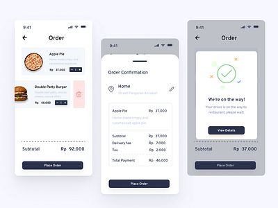 Food Delivery - App Mobile app design flat minimal order food simple simple design ui