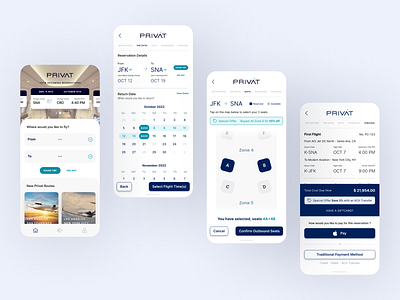 PRIVAT | Flight Booking app design flat graphic design simple design ui
