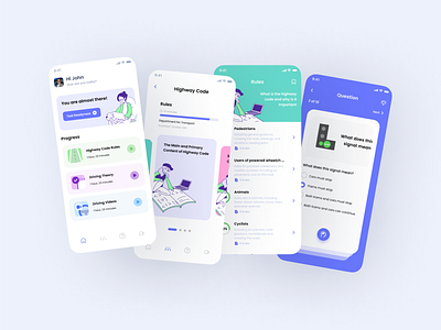 Driving Course App app course app design flat simple simple design ui