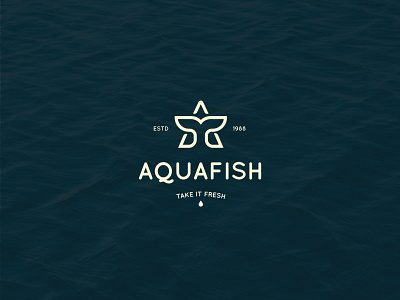 AQUAFISH Minimalist logo logo concept brand minimal logo design brand branding mark