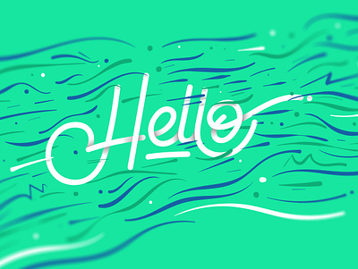 Hello design illustration letter lettering typography vector