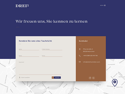 Drei³ — Contact Page contact contact form ui uidesign web design