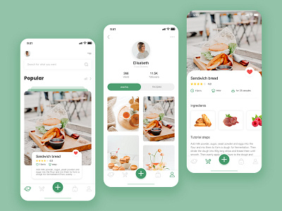 Cooking sharing app app design