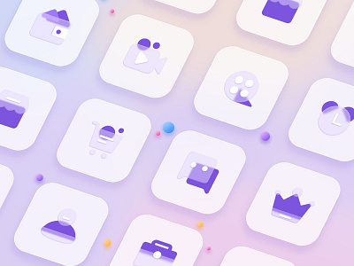 Frosted glass style icon icon ui