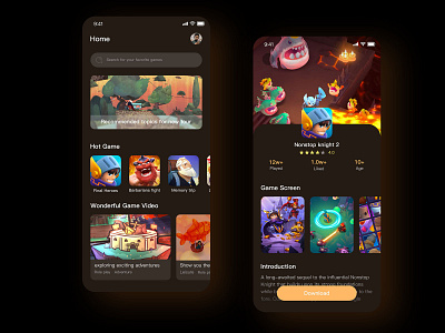 Game recommended applications app design