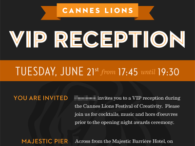 Cannes two cannes lions invitation orange