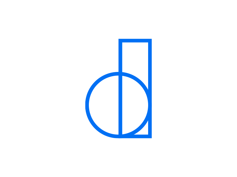 Deez blue d geometric monogram