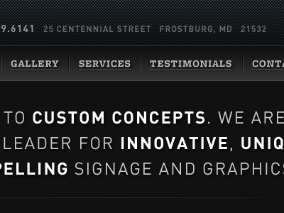 Local sign shop site redesign din freightmicro gray mockup