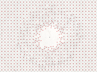 Lonely dots grid processing red