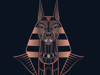 Anubus ancient anubis apparel character dark death doberman dribbble egypt egyptian god god illustration illustration art line art logo mythology papyrus pyramid tshirt underworld