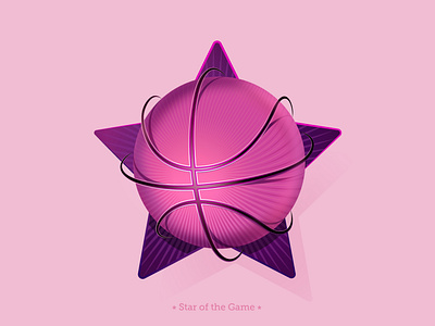Star of the Game basketball blerus dribbble female game girl illustraion logo logo design logoart logoawesome pink stamp star sweet team tshirt art tshirtdesign