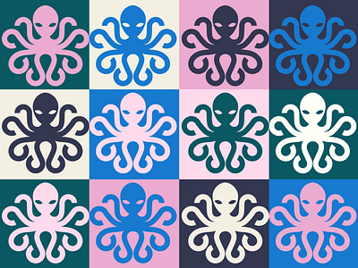 octopus pattern 2 branding character colorful colors dribbble funny harmony illustration island logo logodesign minimal octopus pattern