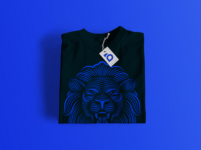 blerus Lion t-shirt apparel blue illustraion illustration art line art lion logo sign symbol design tshirt tshirt design