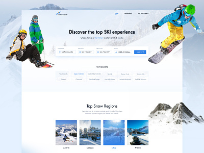 SunSki Resors- SKI Resorts Booking Website Design