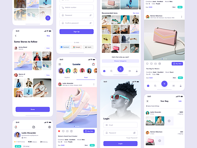 Luxete - Social Shopping App app app ui ecommerce ecommerce app fashion mobile app luxete mobile mobile app multi vendor new product old products online shop online shop app peer to peer selling app shop shopping social social media app ui design