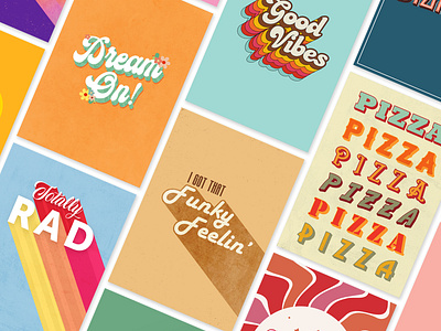 Retro Lettering Posters